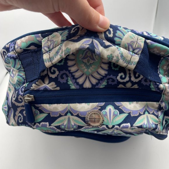 Pottery Barn Teen Blue and Purple Paisley Floral School Backpack Multi-Pocket - Picture 5 of 11